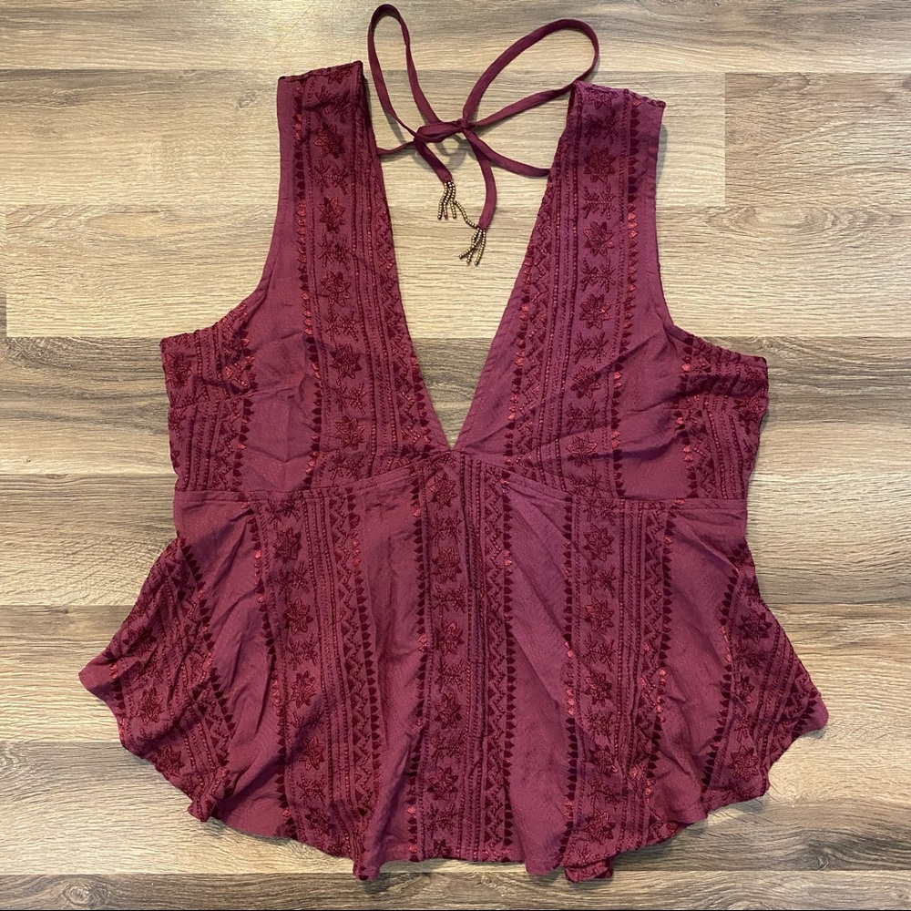 Free People Plum Flowy Tank Top